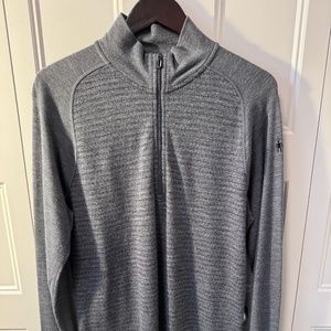 Men's Smartwool 100% Merino Wool 1/4 Zip Pullover Shirt Baselayer Gray XL